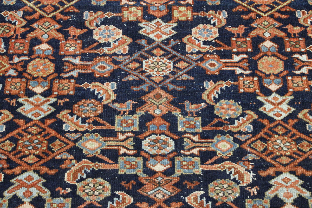 Traditional Antique Mir rug border detail