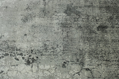 Gray 5'3" x 7'7" Modern Abstract Design Handloom Silk Rug - Sku: w2065