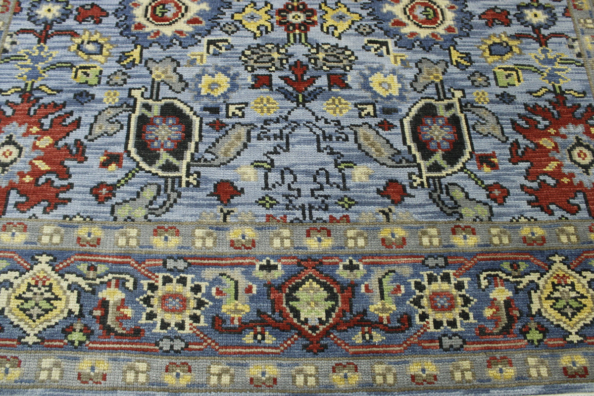 Oushak Colorful Ziegler rug border detail