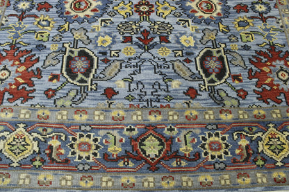 Oushak Colorful Ziegler rug border detail