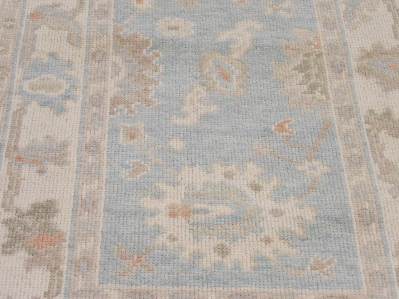 Back of Vintage Oushak hand-knotted rug