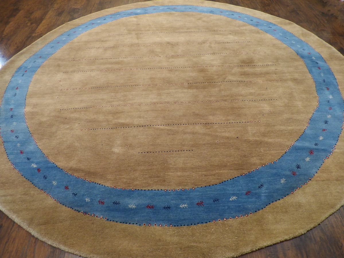 Modern Persian Gabbeh rug corner detail
