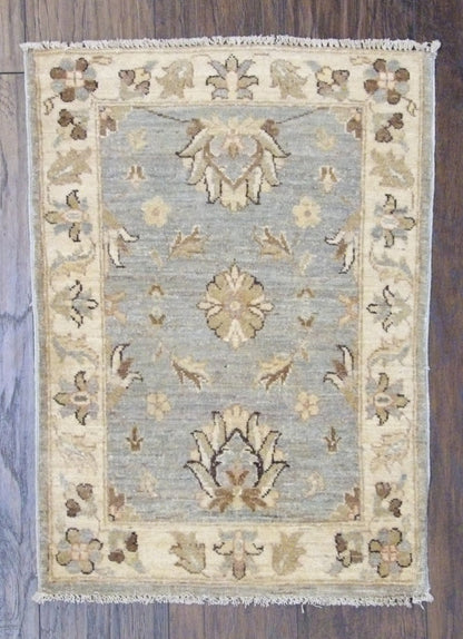 Beige 2'0" x 3'0" Oushak Chobie Natural dye Hand knotted Wool Rug - Sku: w345