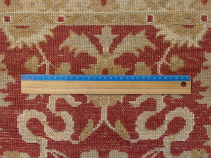 Beige & Red Agra Ziegler rug in room setting