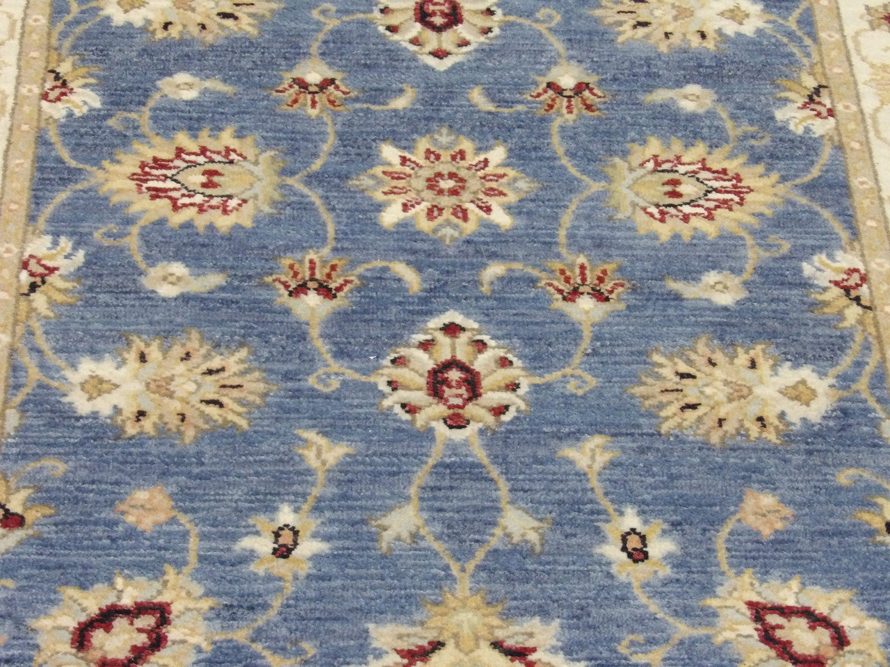 Kashan Oushak / Peshawar hand-knotted wool runner in Blue, 2'8" x 13'7", SKU W1158