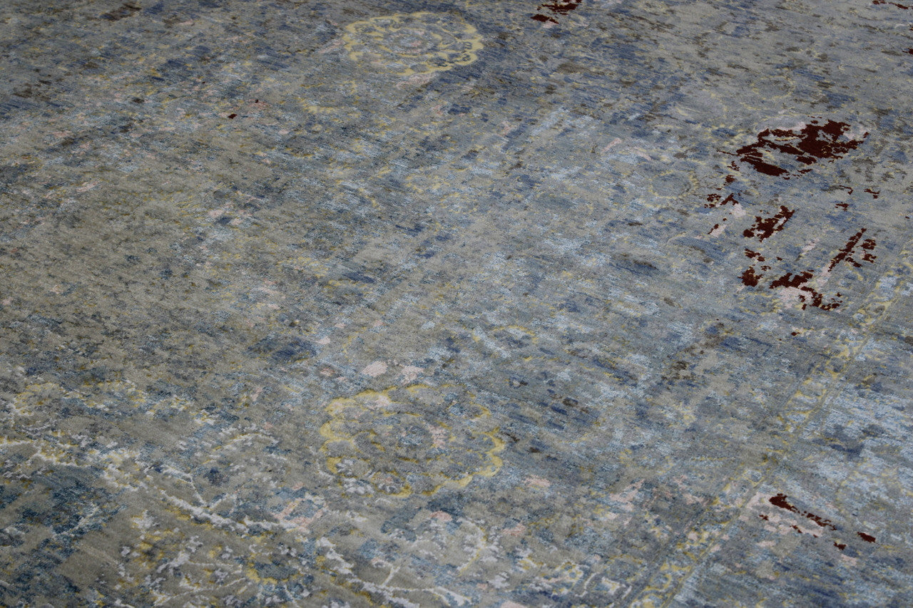 Full view of Transitional Abstract Broken Design rug