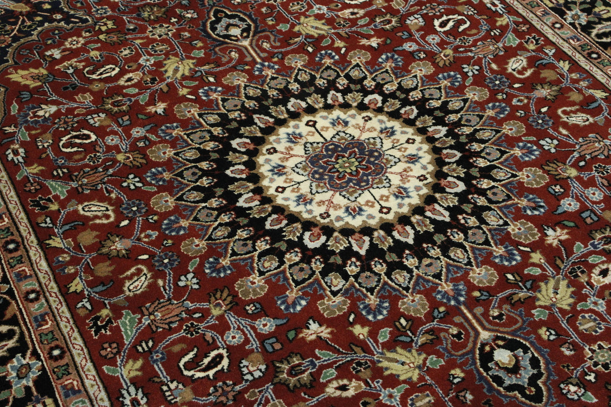 Back of Traditional Fine Qum hand-knotted rug