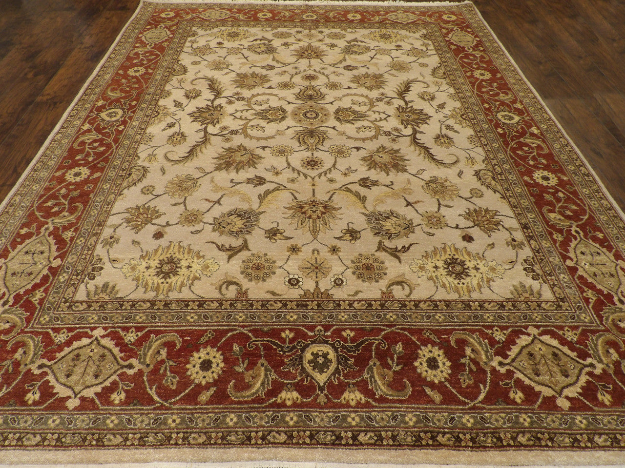 Chobie Oushak / Peshawar hand-knotted wool rug in Beige, 8'2" x 10'7", SKU w994