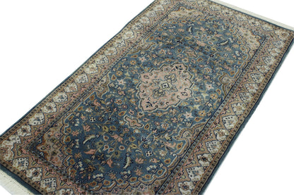 Traditional Indo Kerman rug border detail