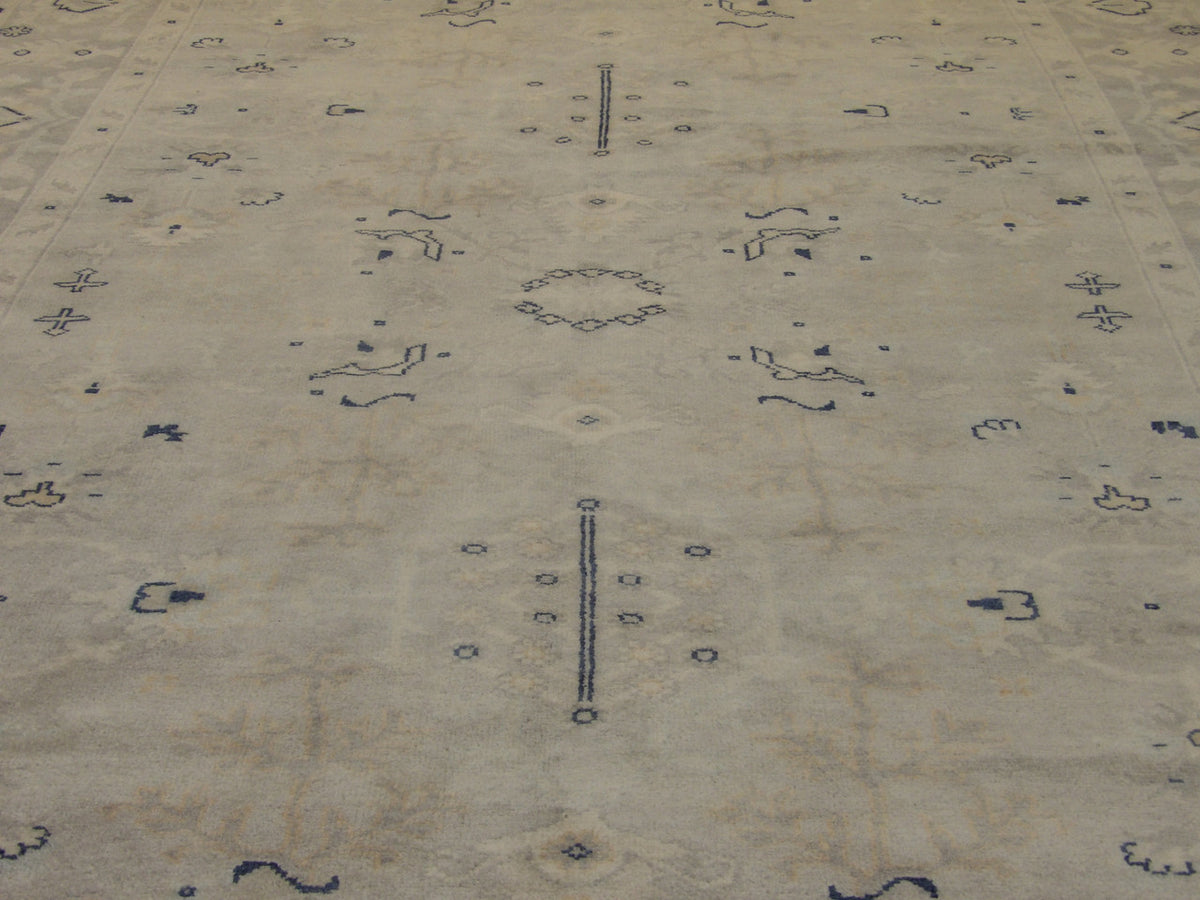 Back of Turk Oushak Vegetable Dye Wash hand-knotted rug