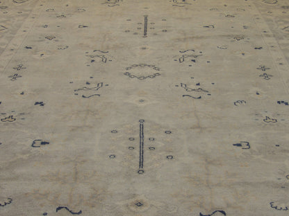 Back of Turk Oushak Vegetable Dye Wash hand-knotted rug