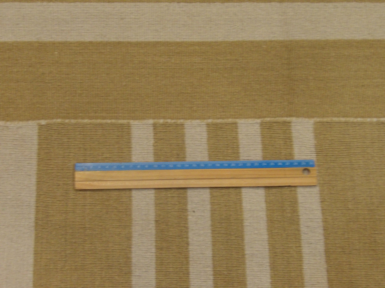 Gold and ivory coastal rug in room setting