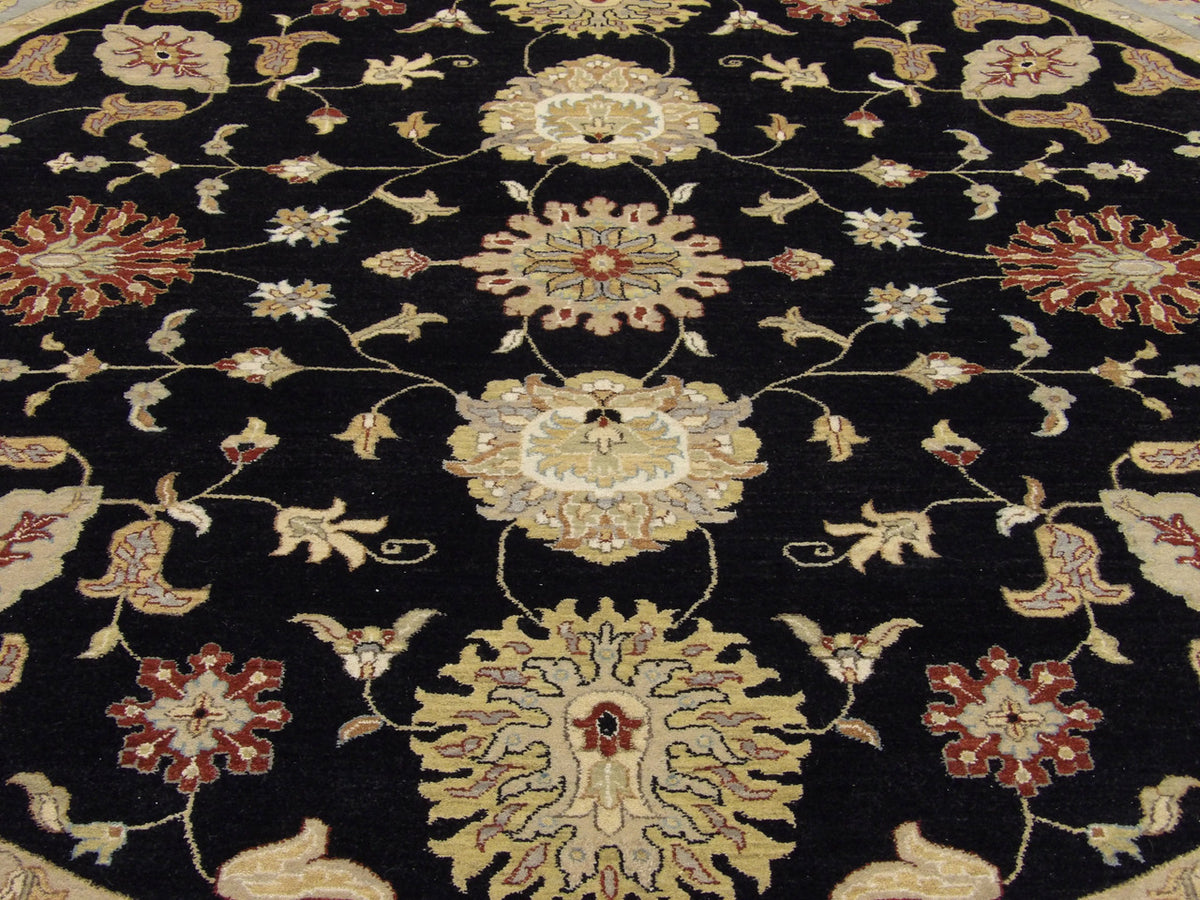 Ziegler Oushak / Peshawar hand-knotted wool rug in Black, 10'2" x 10'2", SKU w495