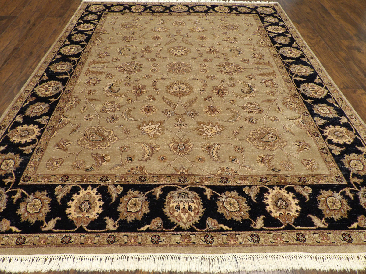 Chobie Oushak / Peshawar hand-knotted wool rug in Black, 8'0" x 10'0", SKU w963