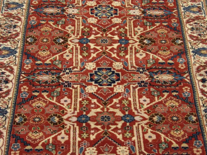 Back of Persian Herati hand-knotted runner