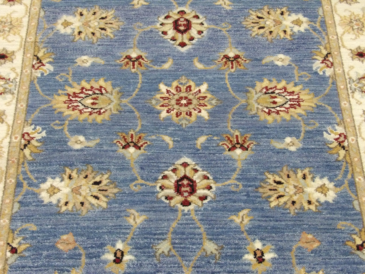Kashan Traditional hand-knotted wool runner in Beige, 2'6" x 13'7", SKU W1163