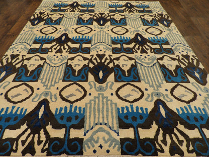 Full view of Transitional Ikat Design rug