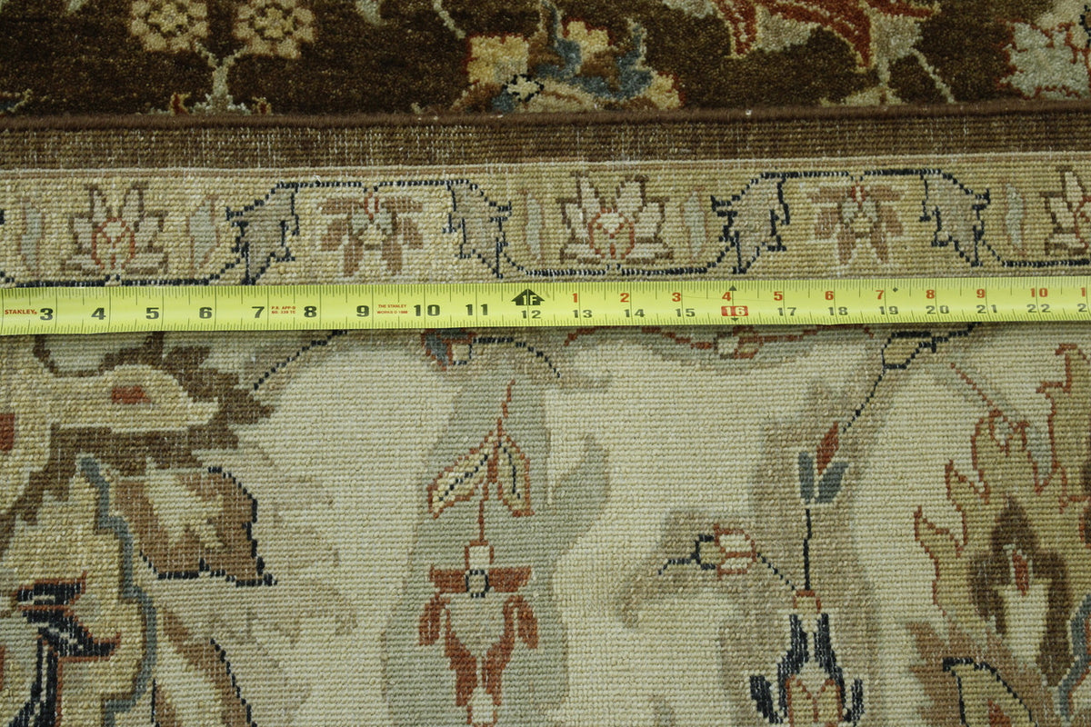 Close-up of wool pile, Brown & Beige rug