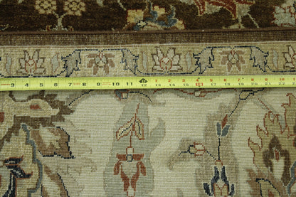 Close-up of wool pile, Brown & Beige rug