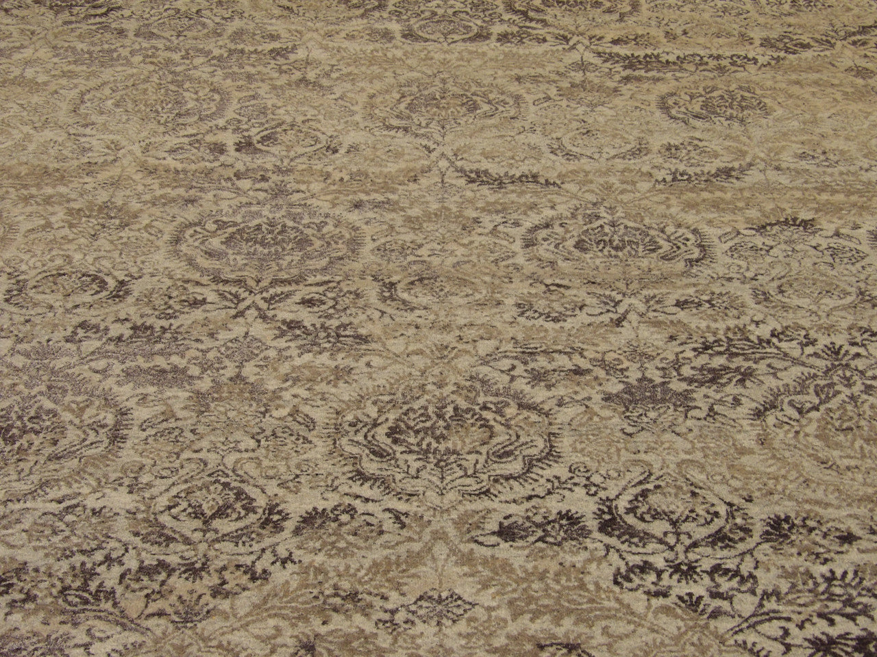 Back of transitional hand-knotted rug