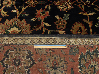 Blue & Rust Turkish Weave Kashan rug in room setting