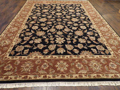 Ziegler Traditional hand-knotted wool rug in Black, 9'0" x 12'0", SKU w240