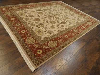 Chobie Oushak / Peshawar hand-knotted wool rug in Beige, 8'2" x 10'7", SKU w994