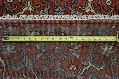 Tribal Indo Heriz rug corner detail