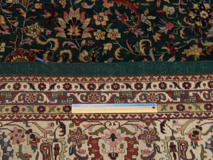 Full room view of oversized Persian Kashan hand-knotted rug