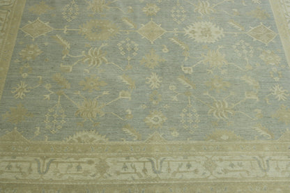 Oushak Chobi hand-knotted wool rug in Gray & Beige, full view