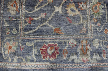 Oushak Colorful Chobi rug corner detail
