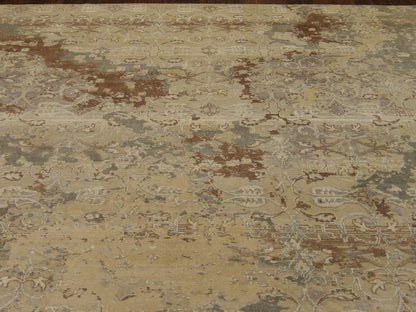 Back of hand-knotted wool-silk rug