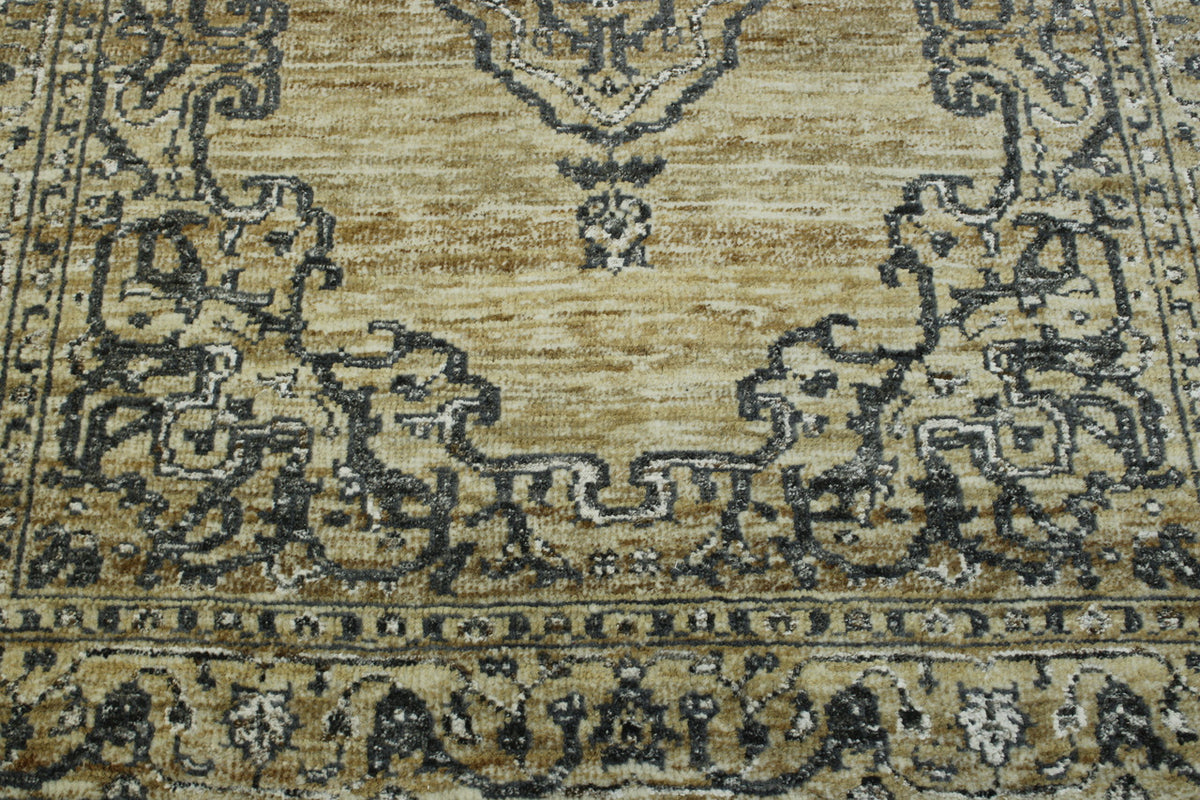 Close-up of wool pile, Brown & Gray rug