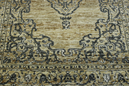 Close-up of wool pile, Brown & Gray rug