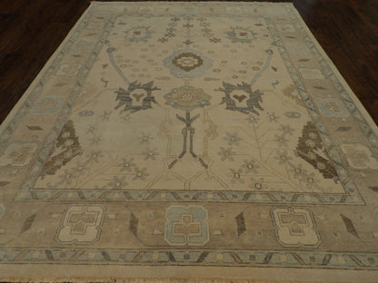 Close-up of wool pile, Brown & Beige rug