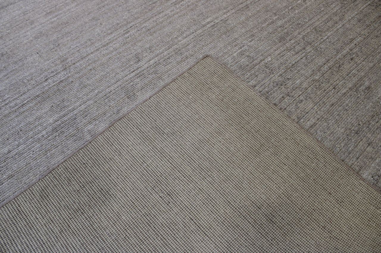 Back of Modern Plain Abrash Design hand-knotted rug