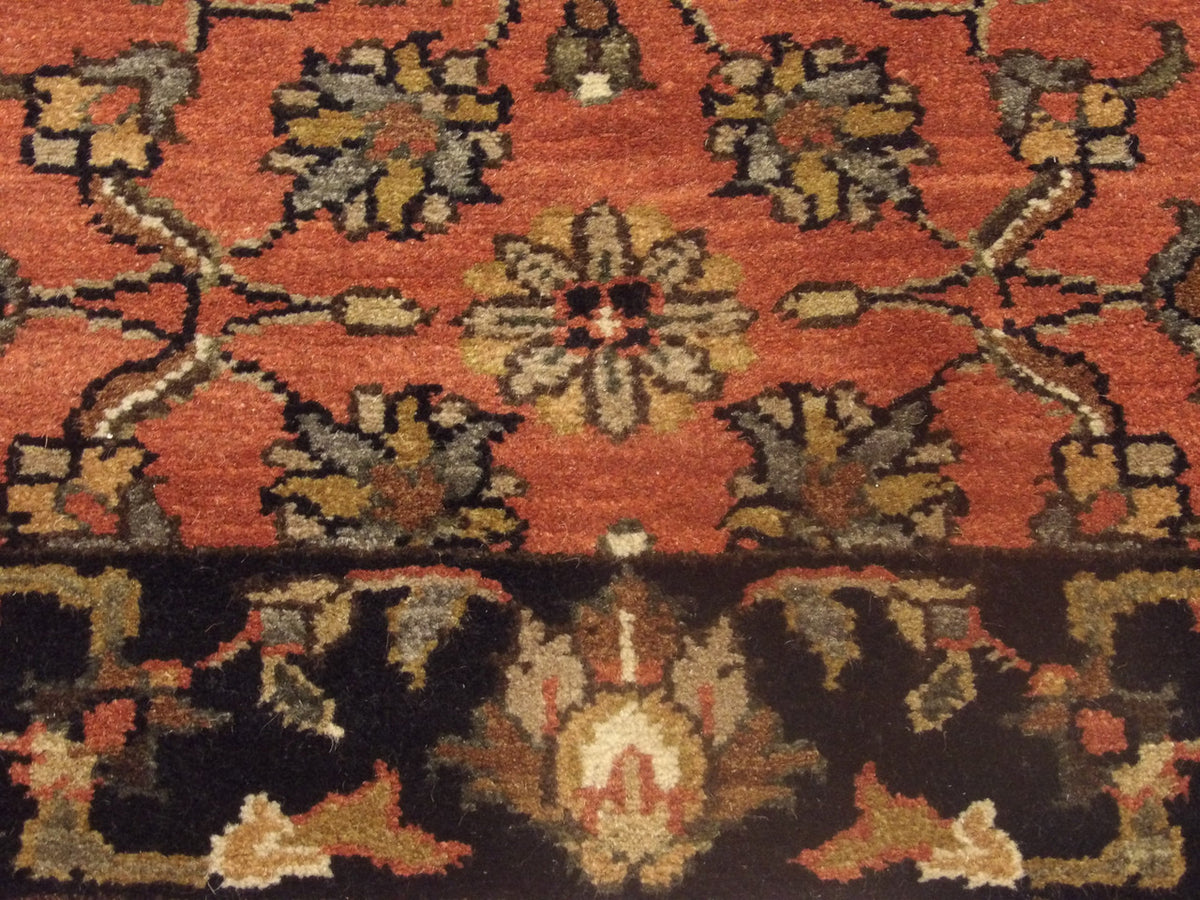 Jaipur Kashan Antique Wash rug border detail