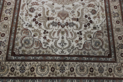 Traditional Sino Chinese Tabriz rug border detail