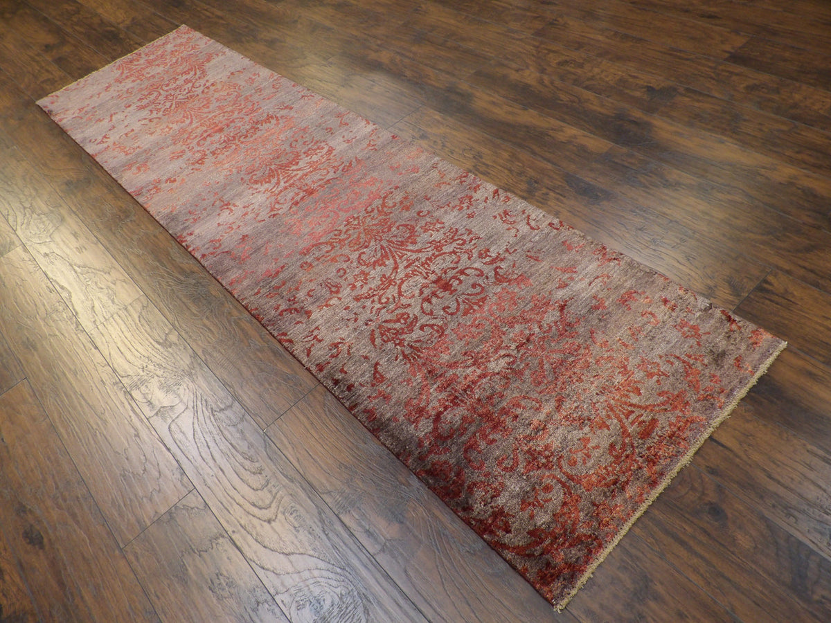 Full view of Modern Silky Damask rug