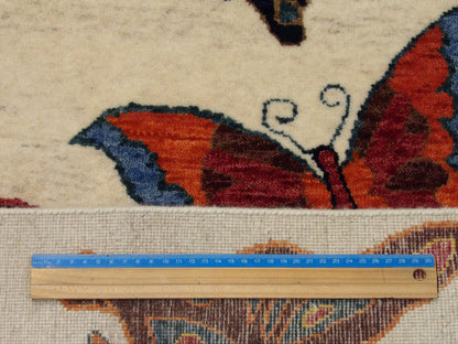 Multi-Color Butterfly Design Coastal W11014 rug in room setting