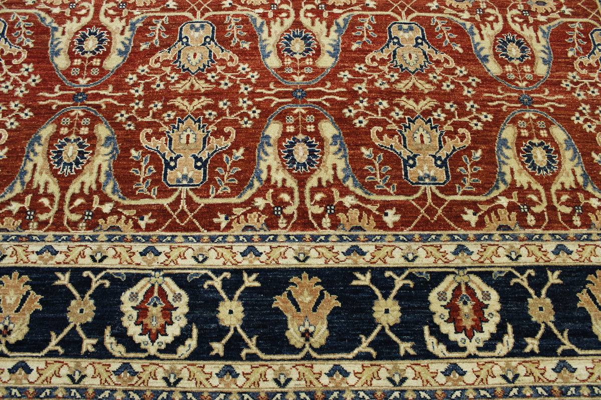 Tribal Fine Sherapi rug border detail