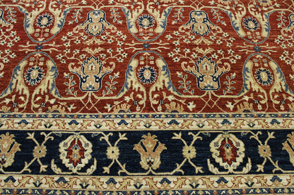 Tribal Fine Sherapi rug border detail