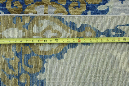 Close-up of wool pile, Blue & Gray rug