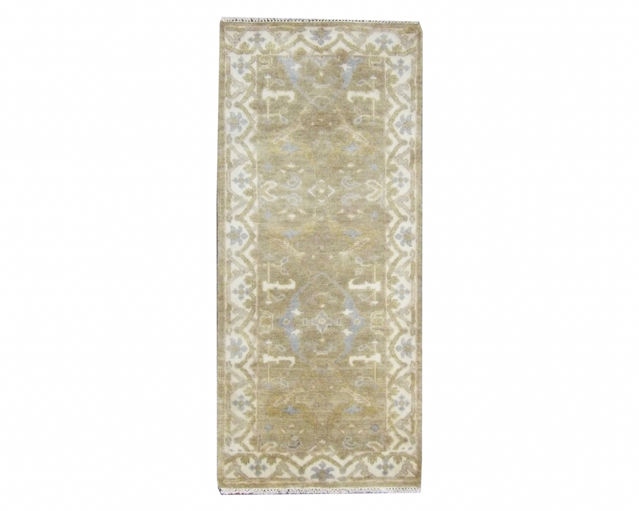 Brown 2'6" x 6'0" Wash Turk Oushak Hand knotted Wool Rug - Sku: w236
