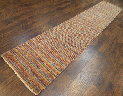 Full length view of tribal stripe runner