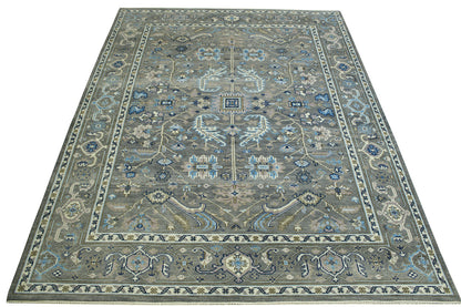 Oushak Colorful Ziegler rug corner detail
