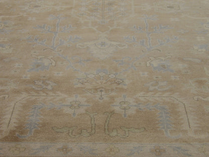 Close-up of wool pile, Blue & Brown rug