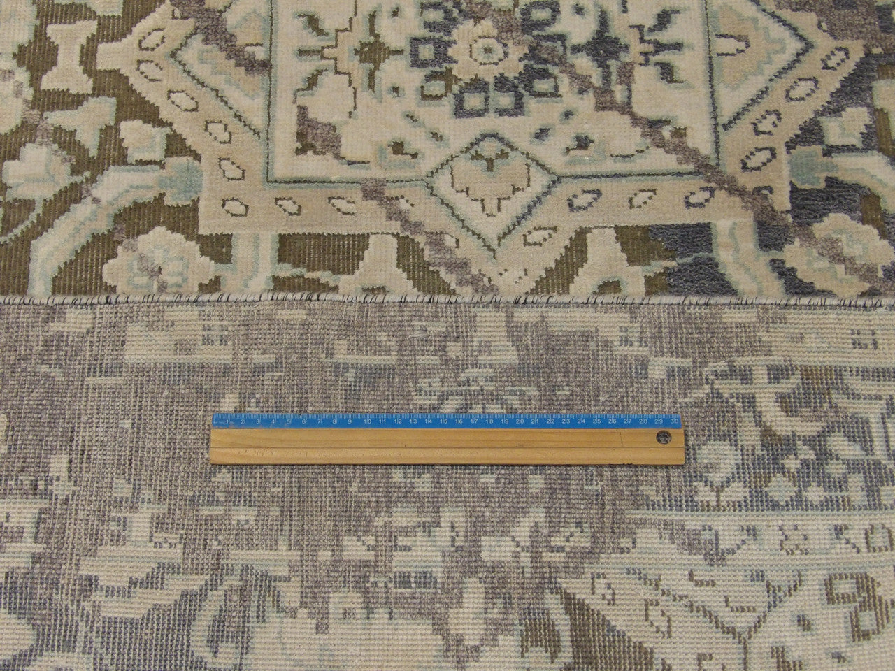 Gray & Purple Transitional Oxidized Broken Design rug in room setting