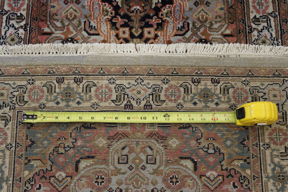 Back of Traditional Indo Tabriz hand-knotted rug