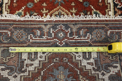 Tribal Indo Heriz rug corner detail
